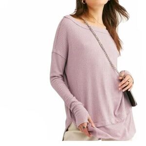 Free People We the Free North Shore Thermal
Lavender Long Sleeve Waffle Knit Top